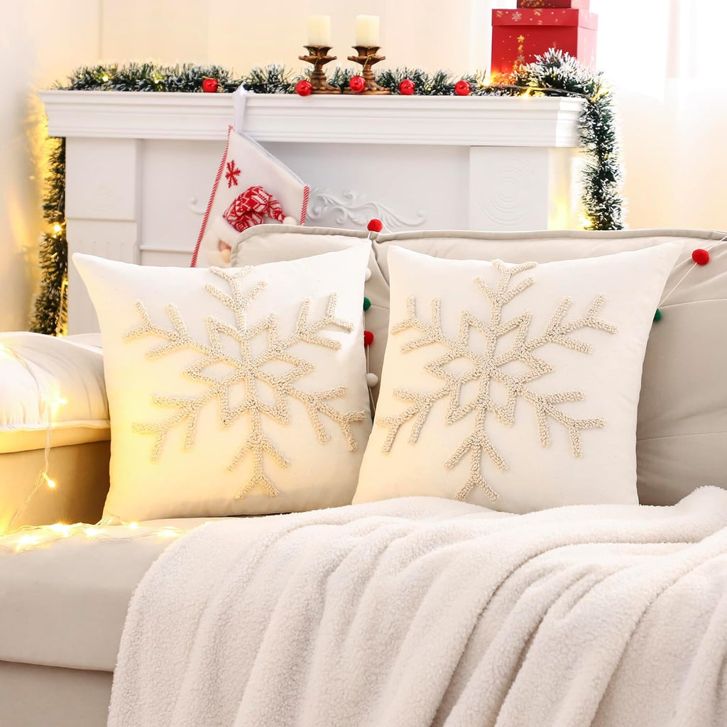 Tufted Beige Throw Pillow Cover — 18" - View 5