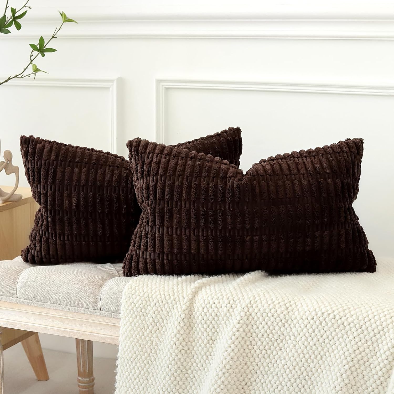 Lumbar Boho Beige Throw Pillow Cover — 24" - View 5