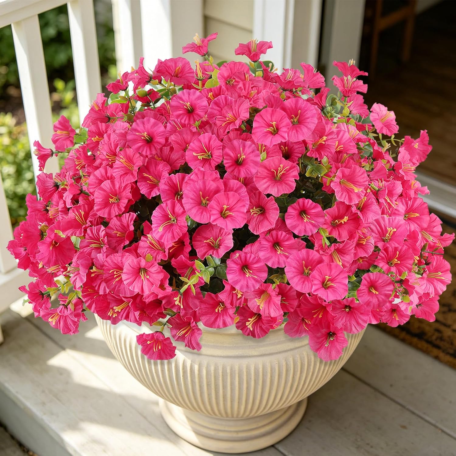 Blue Artificial Plant — Rose Red