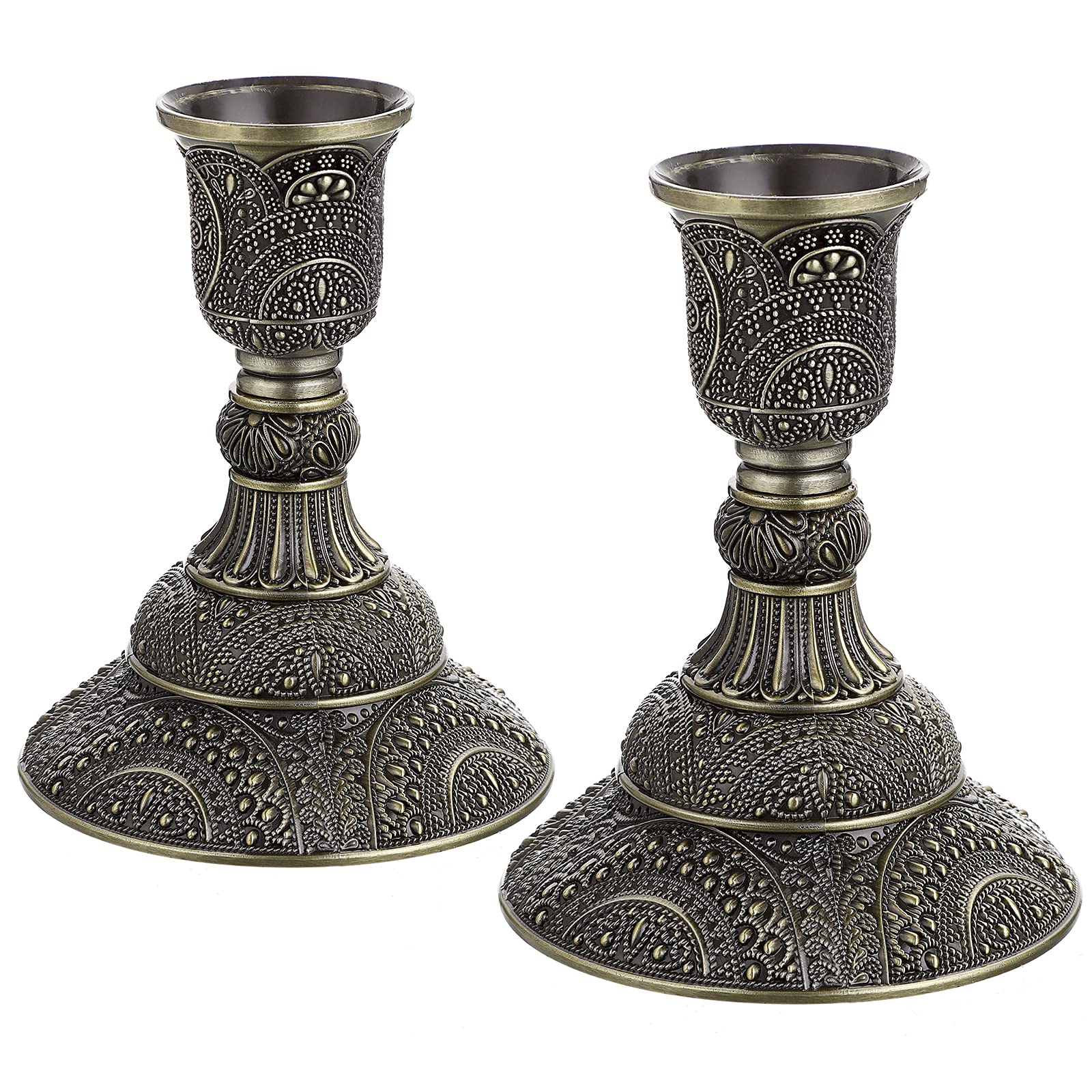 Vintage Luxe Gold Pillar Candle — Set of 2