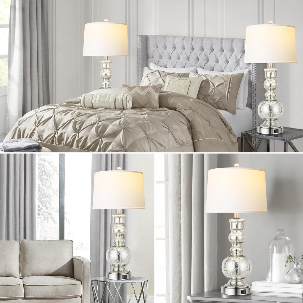 Dimmable Modern Grey Table Lamp — Set of 2 - View 4