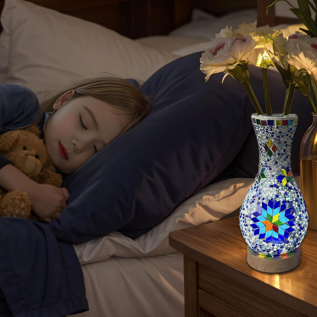 USB Farmhouse Blue Table Lamp - View 6