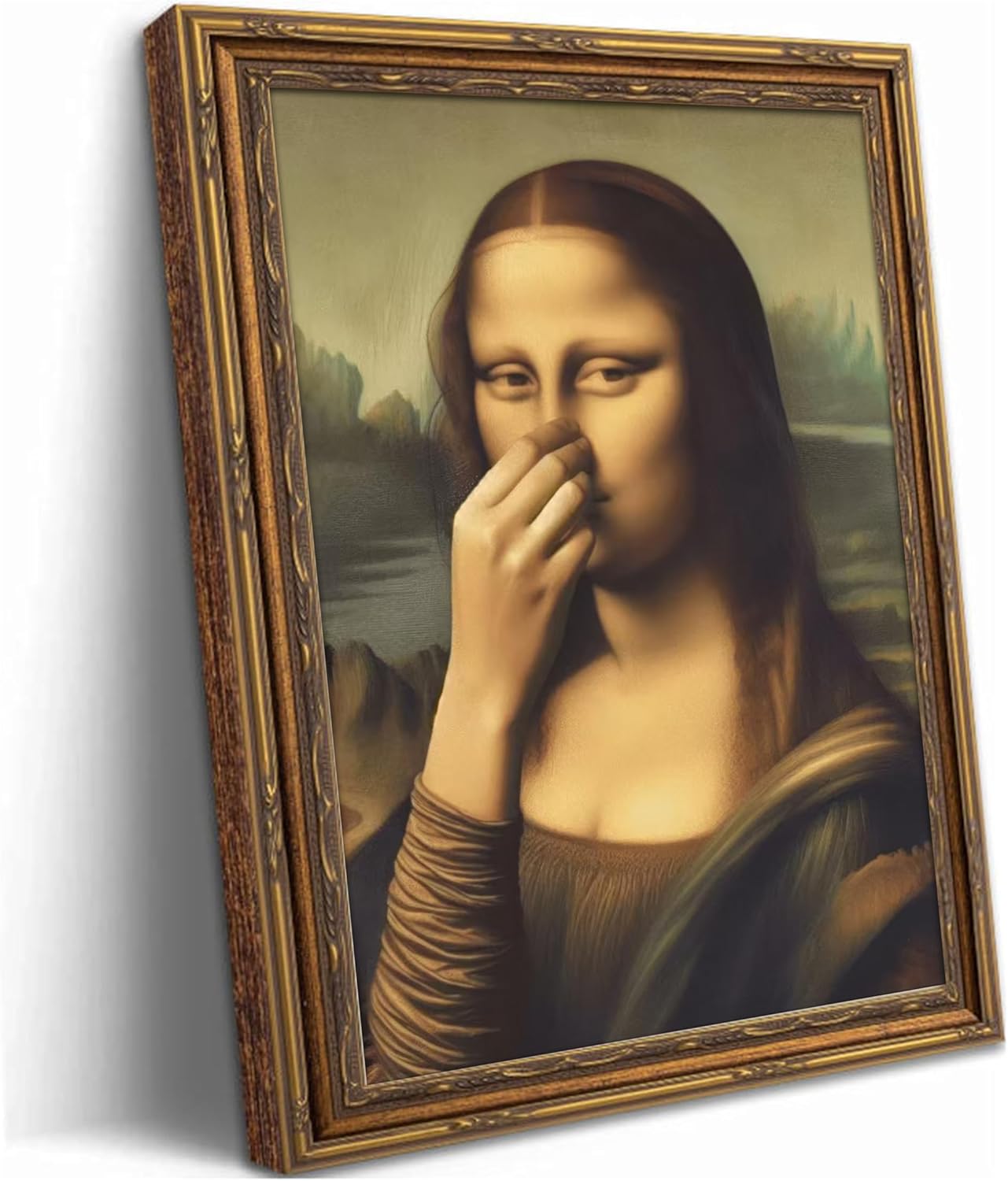 Vintage Black Canvas Wall Art — 12x16 — Mona Lisa 2
