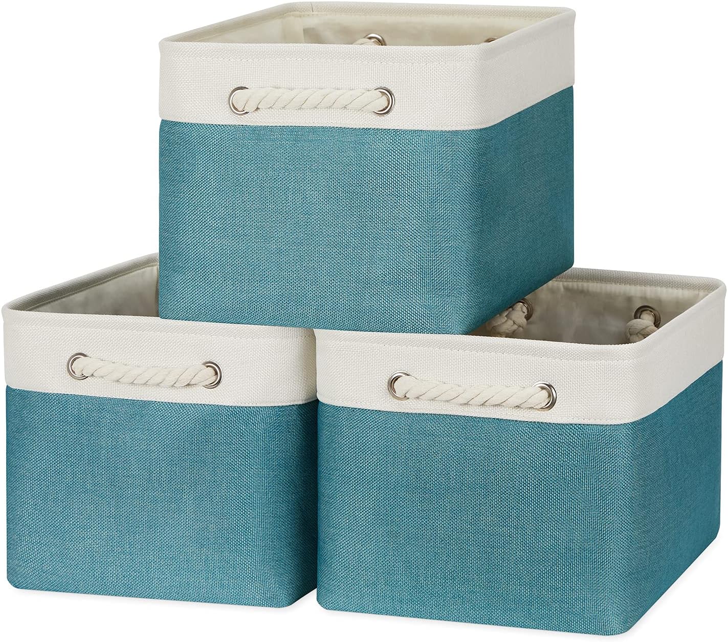 Beige Storage Basket — 17x12 — 3 Pack-M-15x11x9.5 In