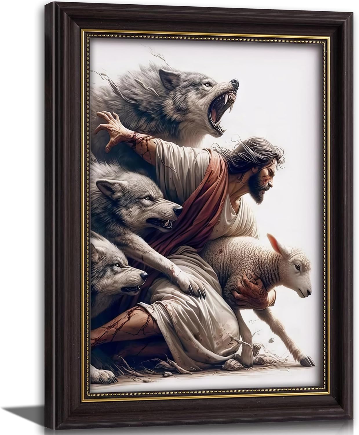 Black Canvas Wall Art — 16" — Brown Black Framed