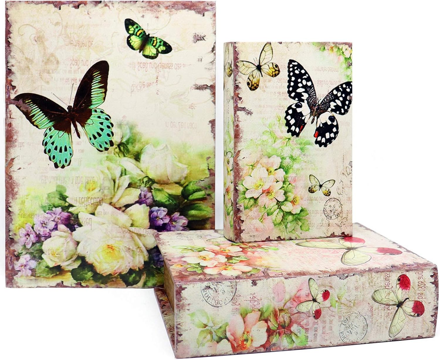 Vintage Farmhouse Blue Storage Basket — Butterfly