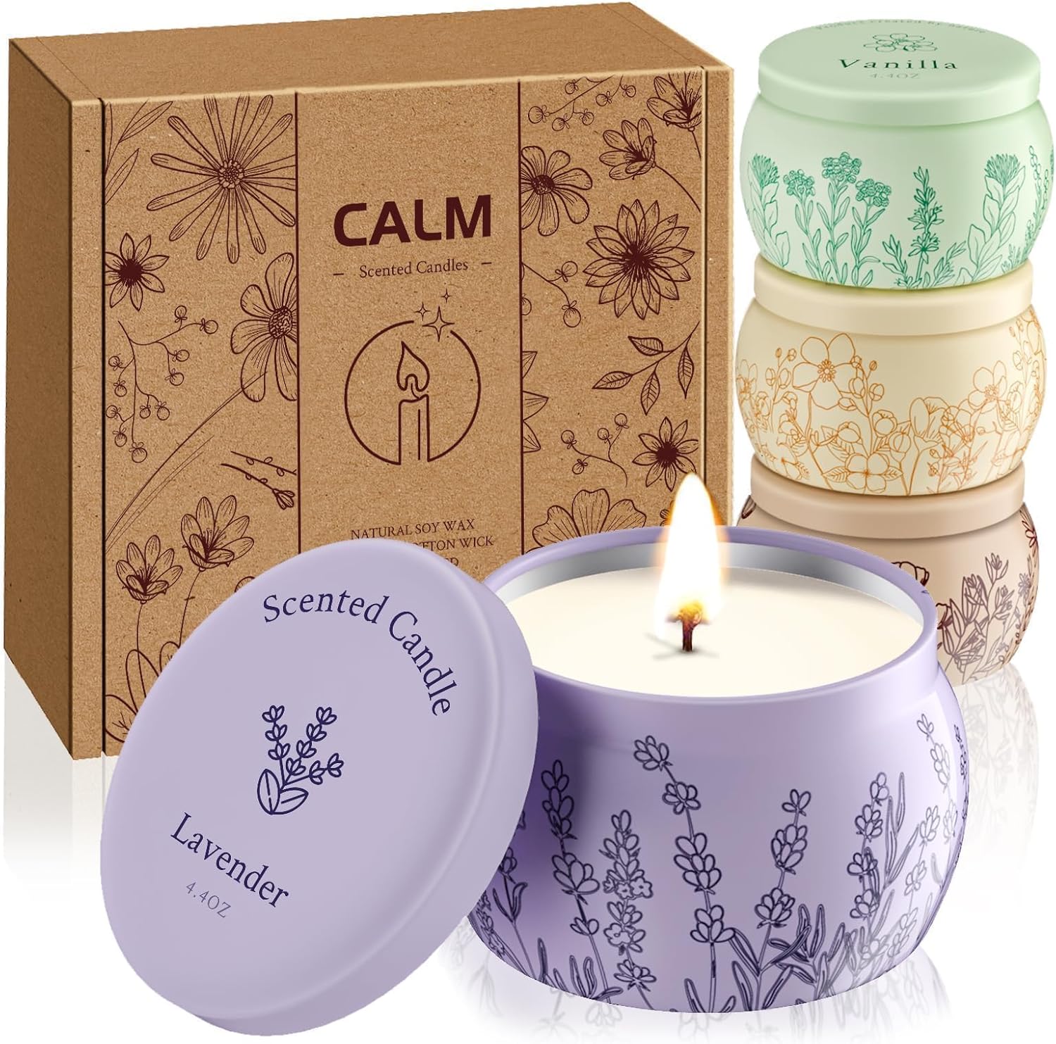 Soy Wood Scented Candle — 4 Pack