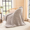 Knit Beige Throw Pillow — 50" — Grey