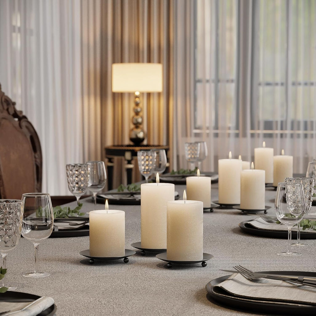 Black Pillar Candle — Set of 2 - View 4