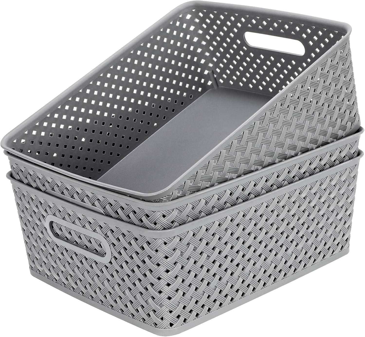 Boho Black Woven Basket — Large