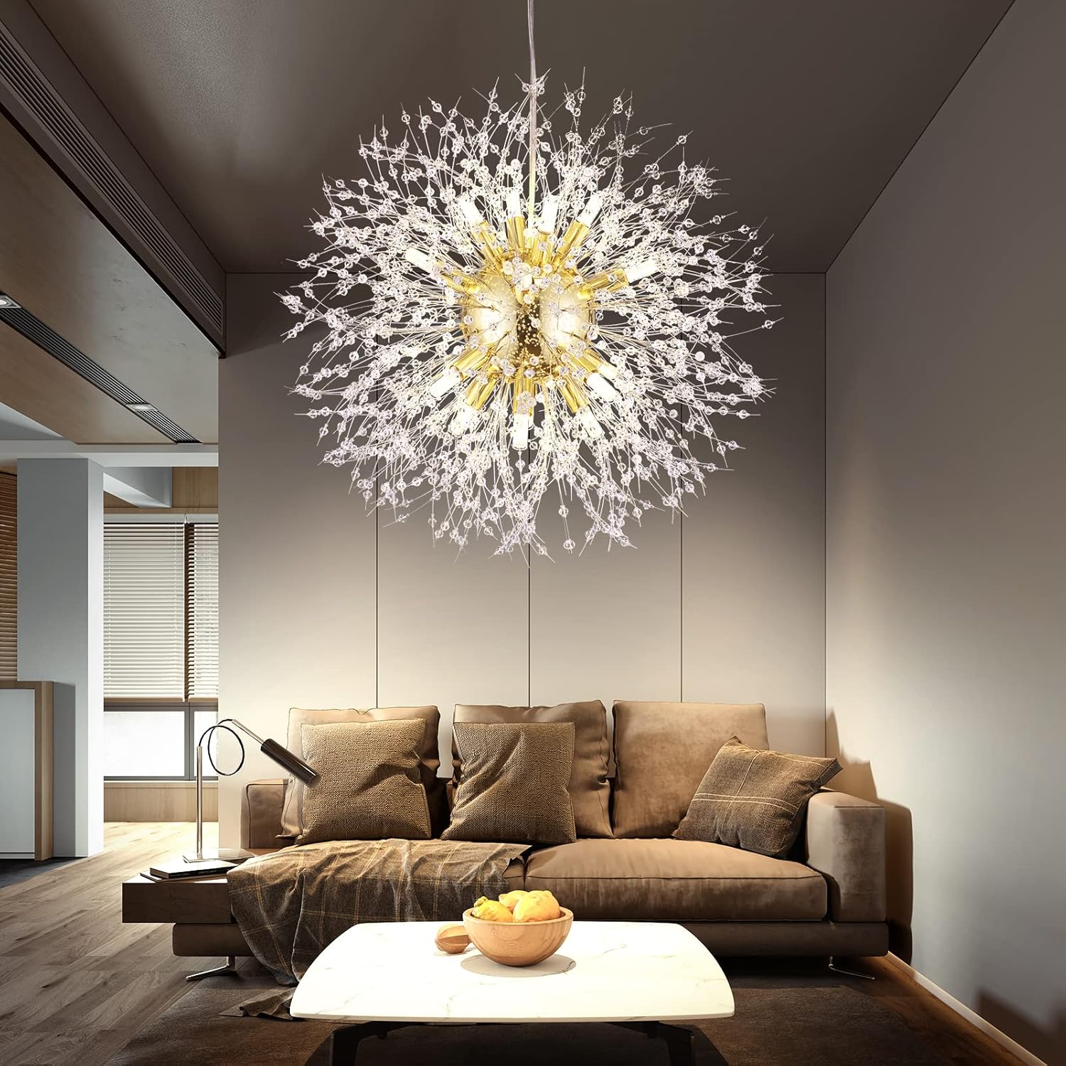 Round Luxe Gold Chandelier — 16-Light — 16-light