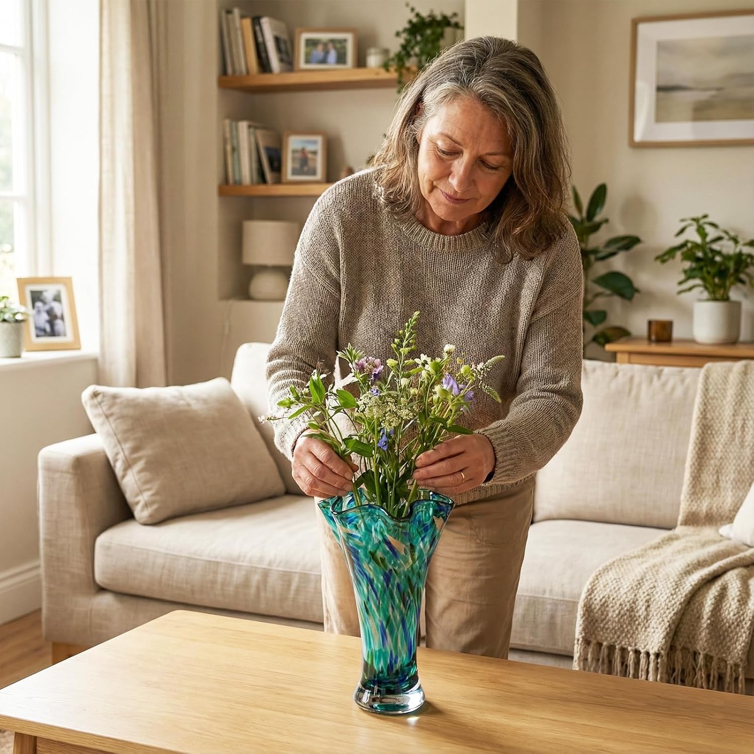 Blue Flower Vase — 9.0" - View 3