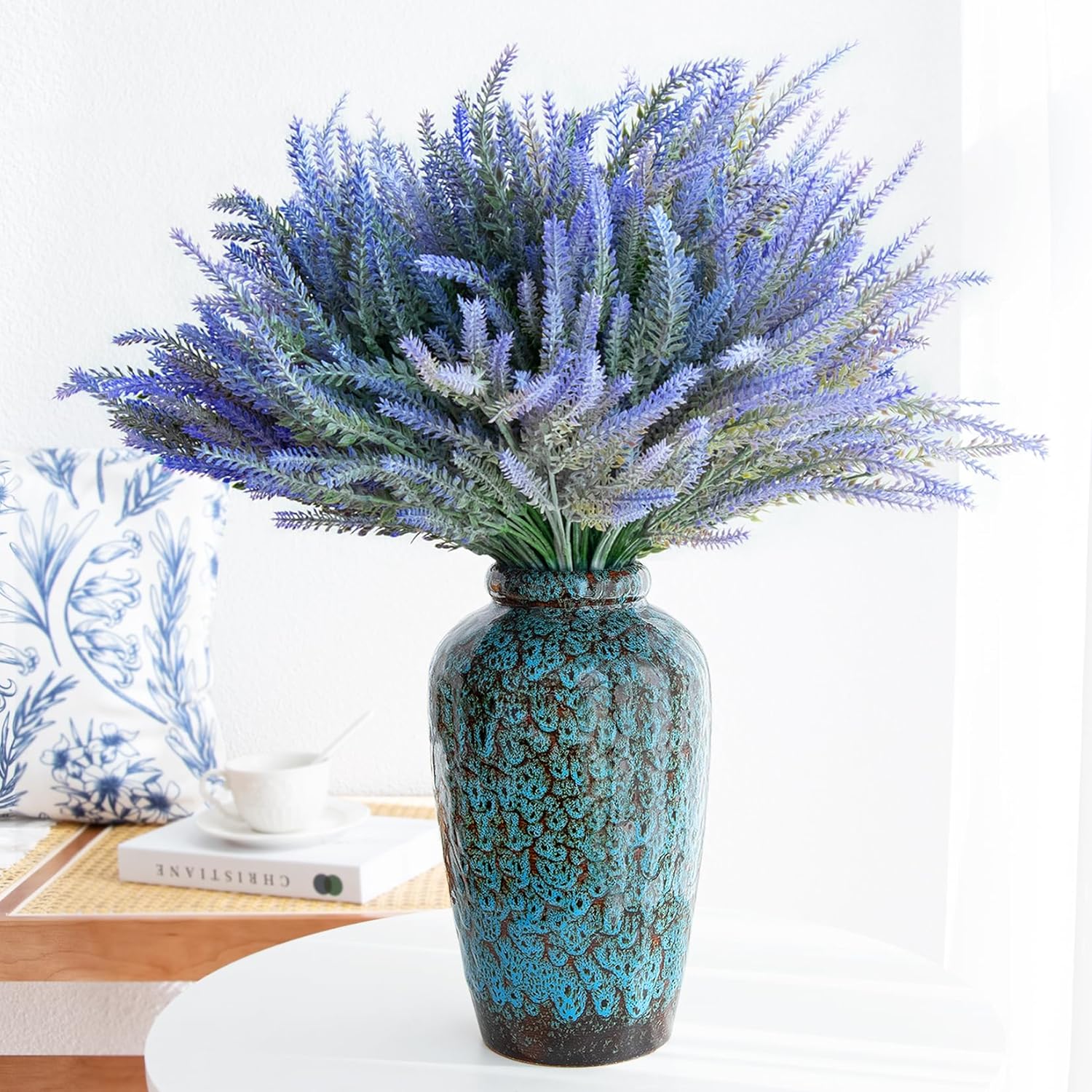 Modern Blue Flower Vase — 11" - View 2