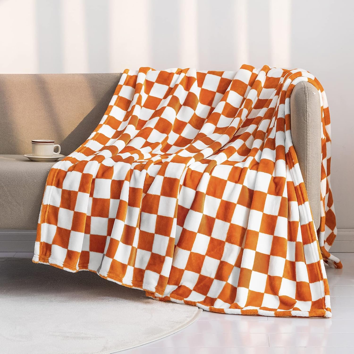 Beige Throw Pillow — 50" — Orange