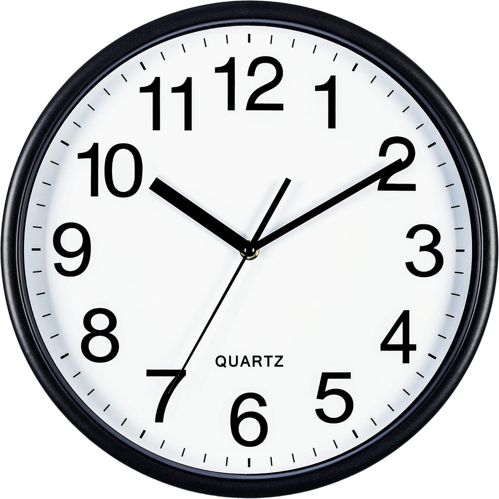 Battery Operated Black Wall Clock — 13" - View 7