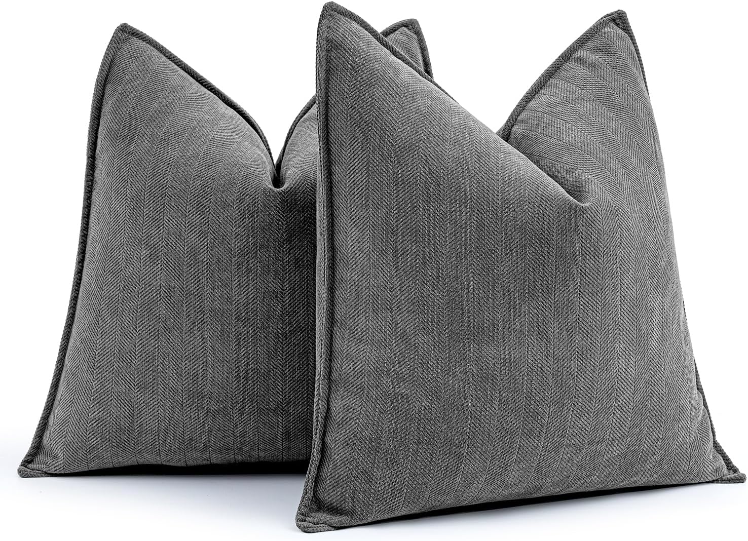 Chenille Boho Beige Pillow Cover — 26" — 24" x 24" (Pack of 2)