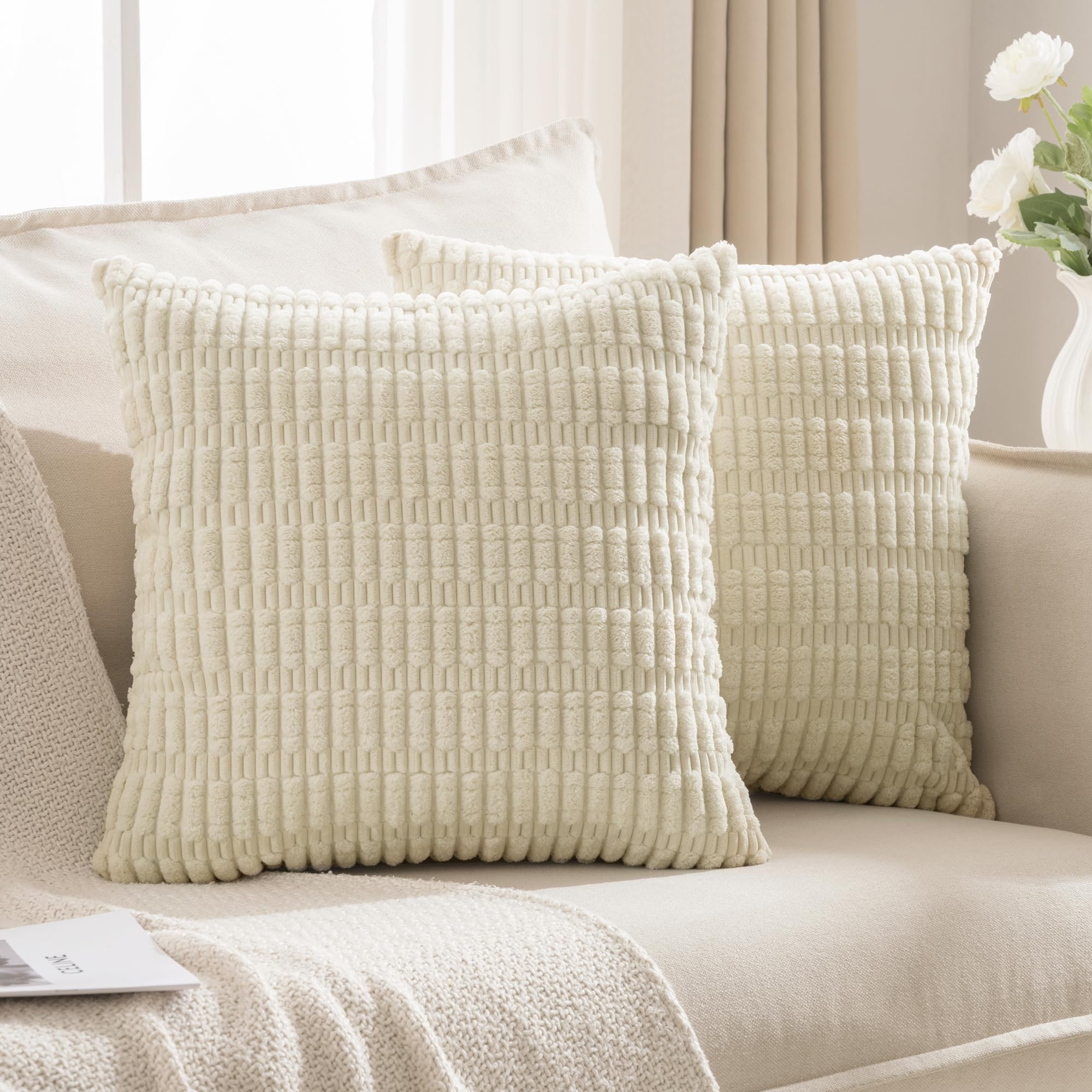 Boho Beige Throw Pillow Cover — 24"