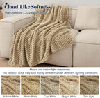 Luxe Beige Throw Pillow — 50" - View 5