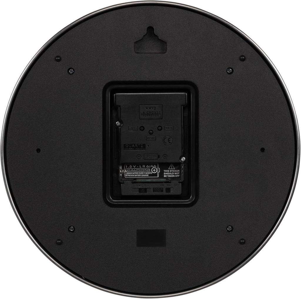 Mid-Century Black Wall Clock — 10" - View 3