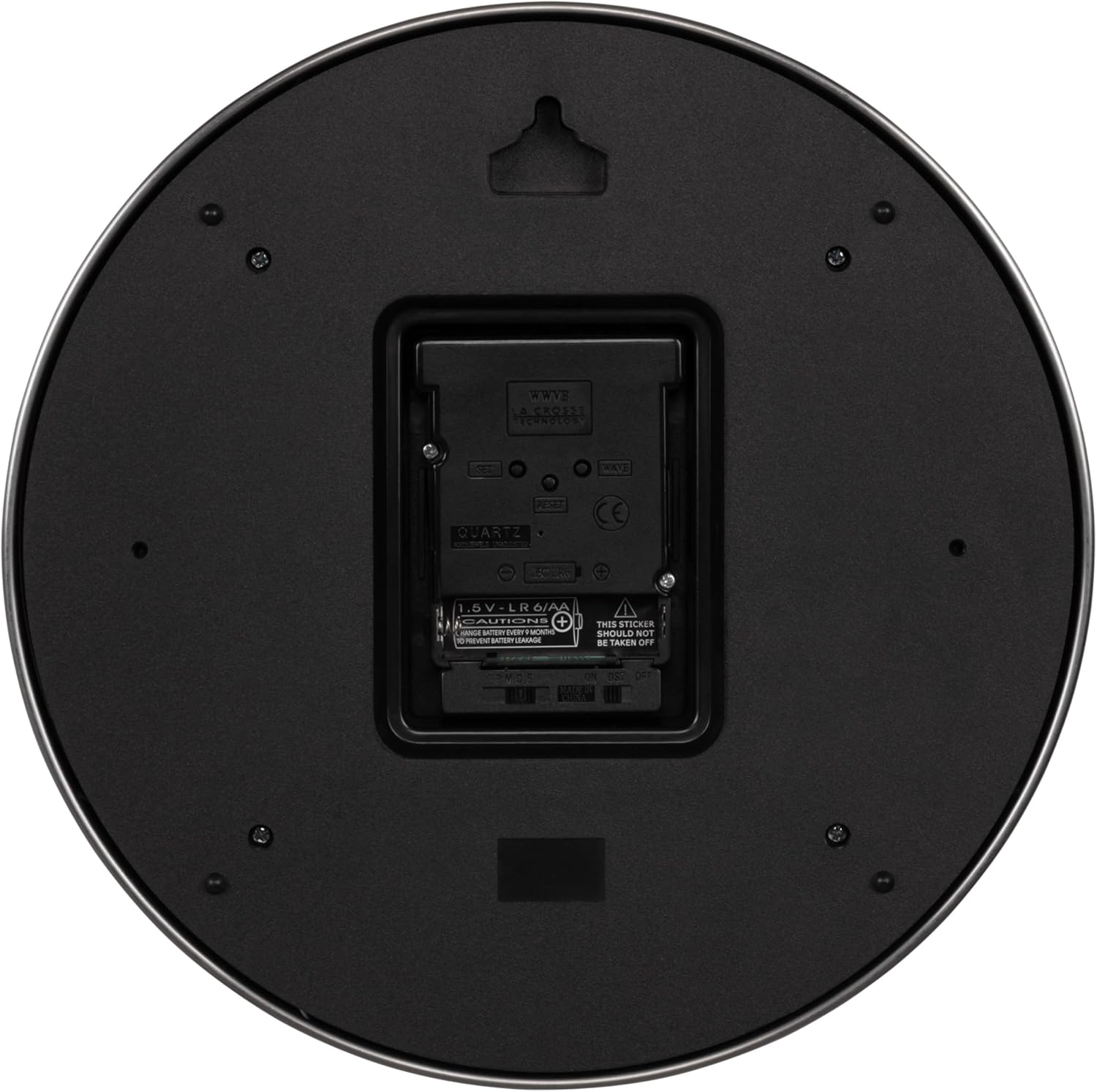 Mid-Century Black Wall Clock — 10" - View 3