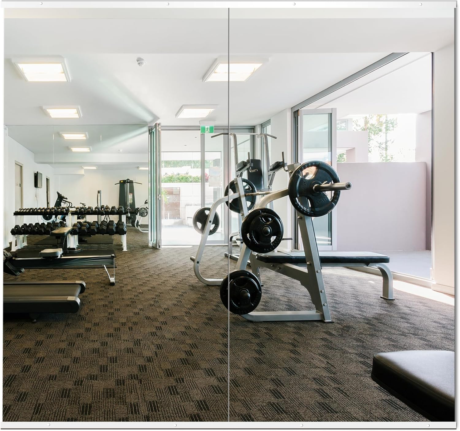 Black Wall Mirror — 50" — Gym White