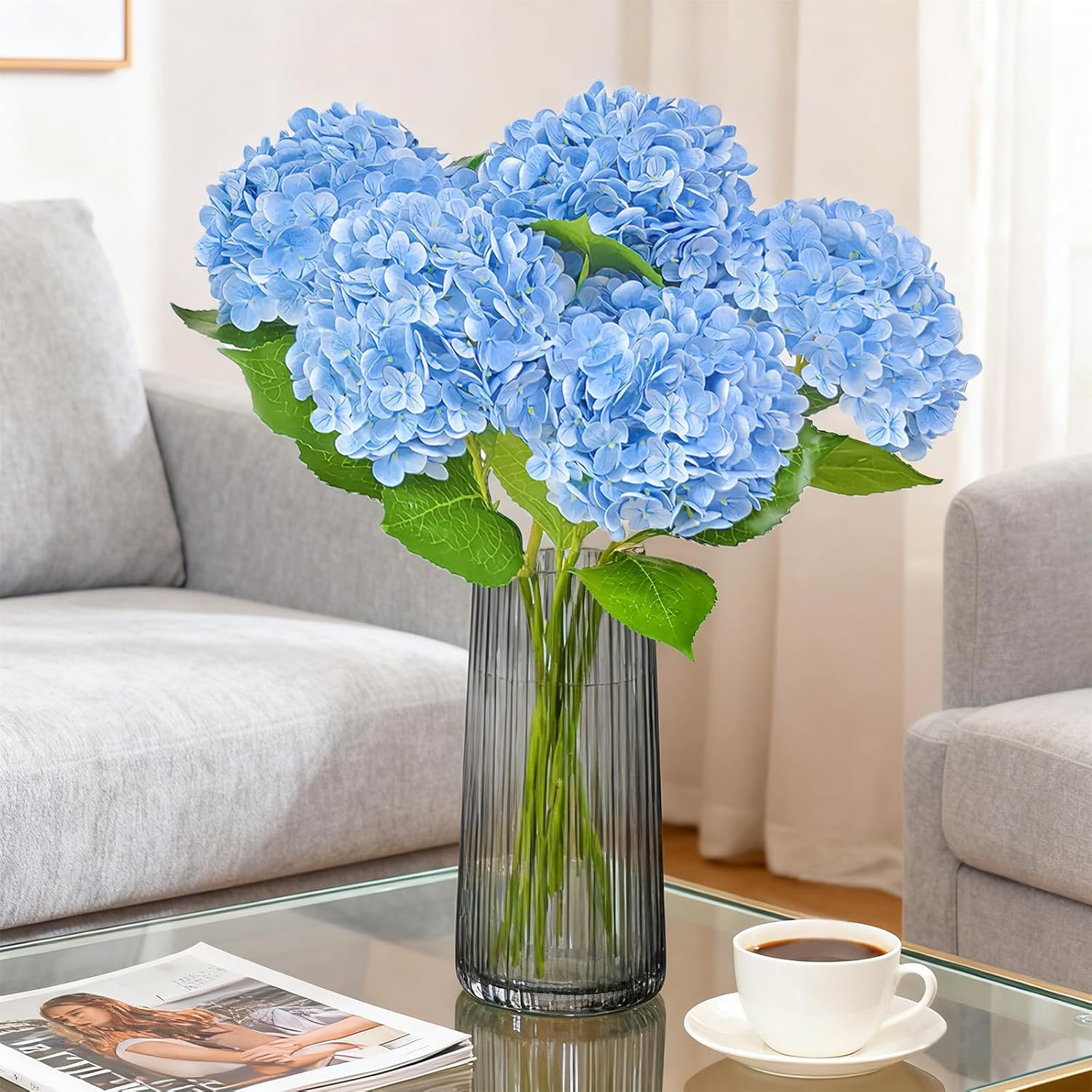 Blue Artificial Flowers — 21" - View 3