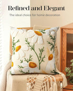 Embroidered Boho Beige Throw Pillow Cover — 18" - View 5