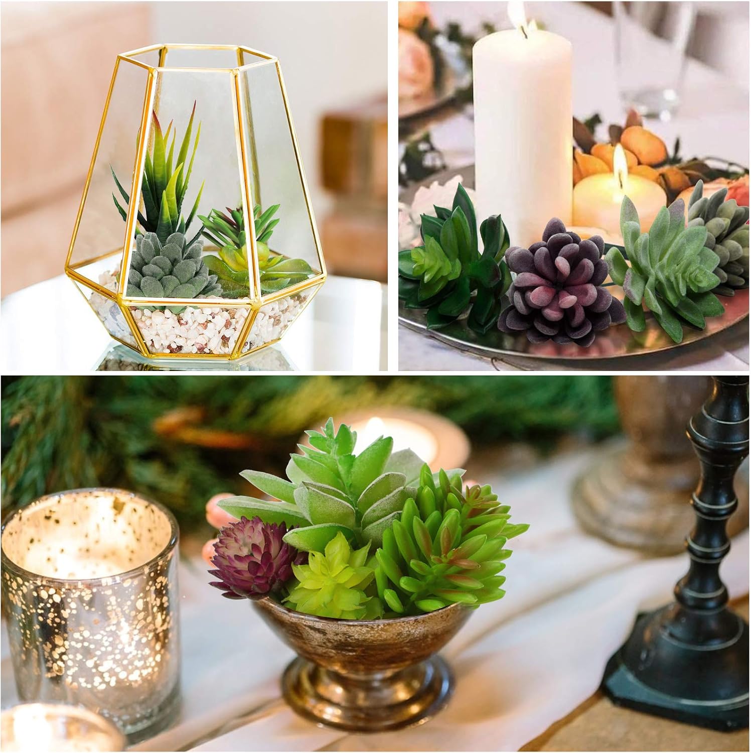 Wood Faux Succulent - View 2