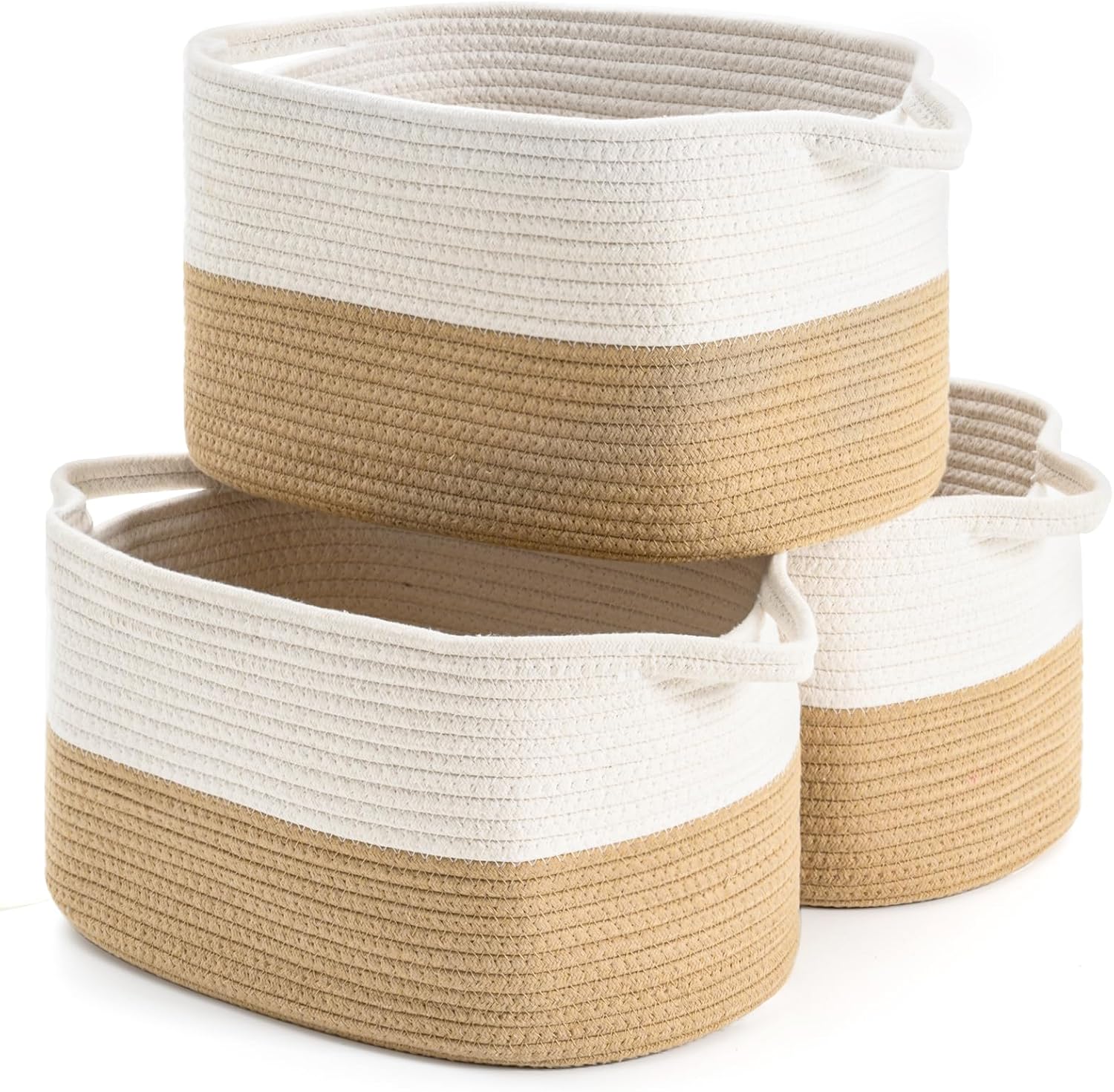 Boho Beige Throw Pillow — 7" — White&Khaki-3PCS