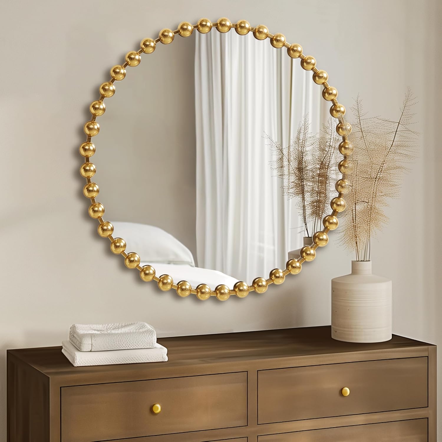 Black Round Mirror — 27" — 36"L x 36"W