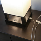 USB Modern Black Bedside Lamp - View 5