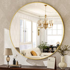Luxe Black Round Mirror — 30"