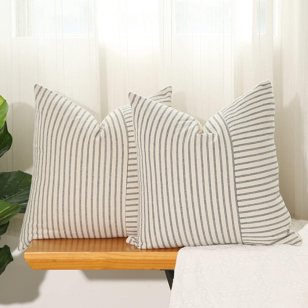 Boho Beige Throw Pillow — 18" — Grey