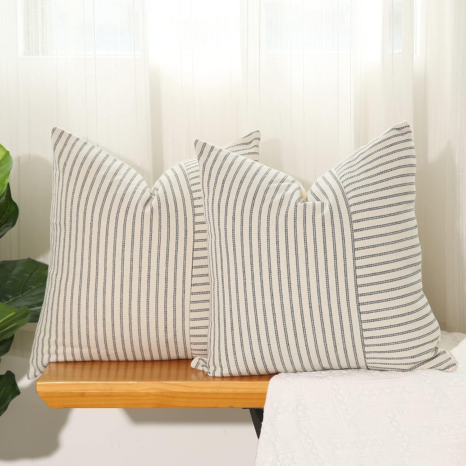 Boho Beige Throw Pillow — 18" — Grey