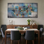 Framed Luxe Blue Canvas Wall Art — 24×48 - View 2