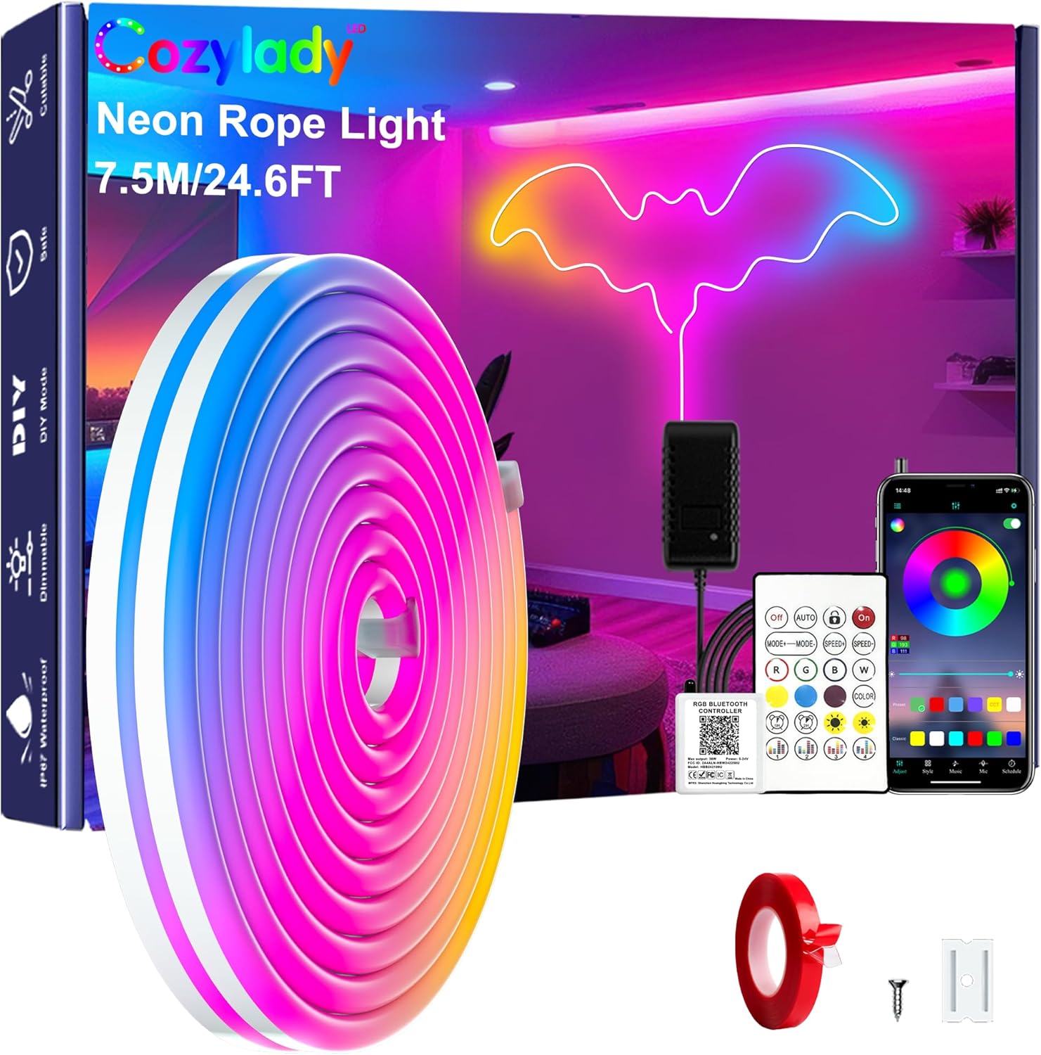 RGB Rattan LED Strip Light — 25 ft