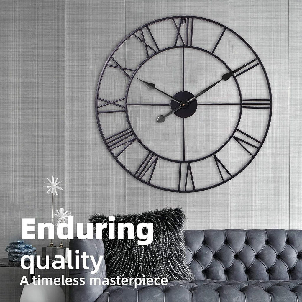 Modern Black Wall Clock — 30" - View 6