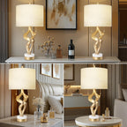 USB Luxe Stone Bedside Lamp — 26" - View 5