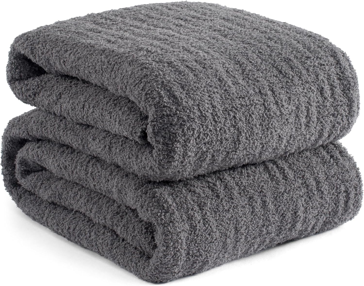 Pom Pom Farmhouse Blue Throw Pillow — 60" — Grey