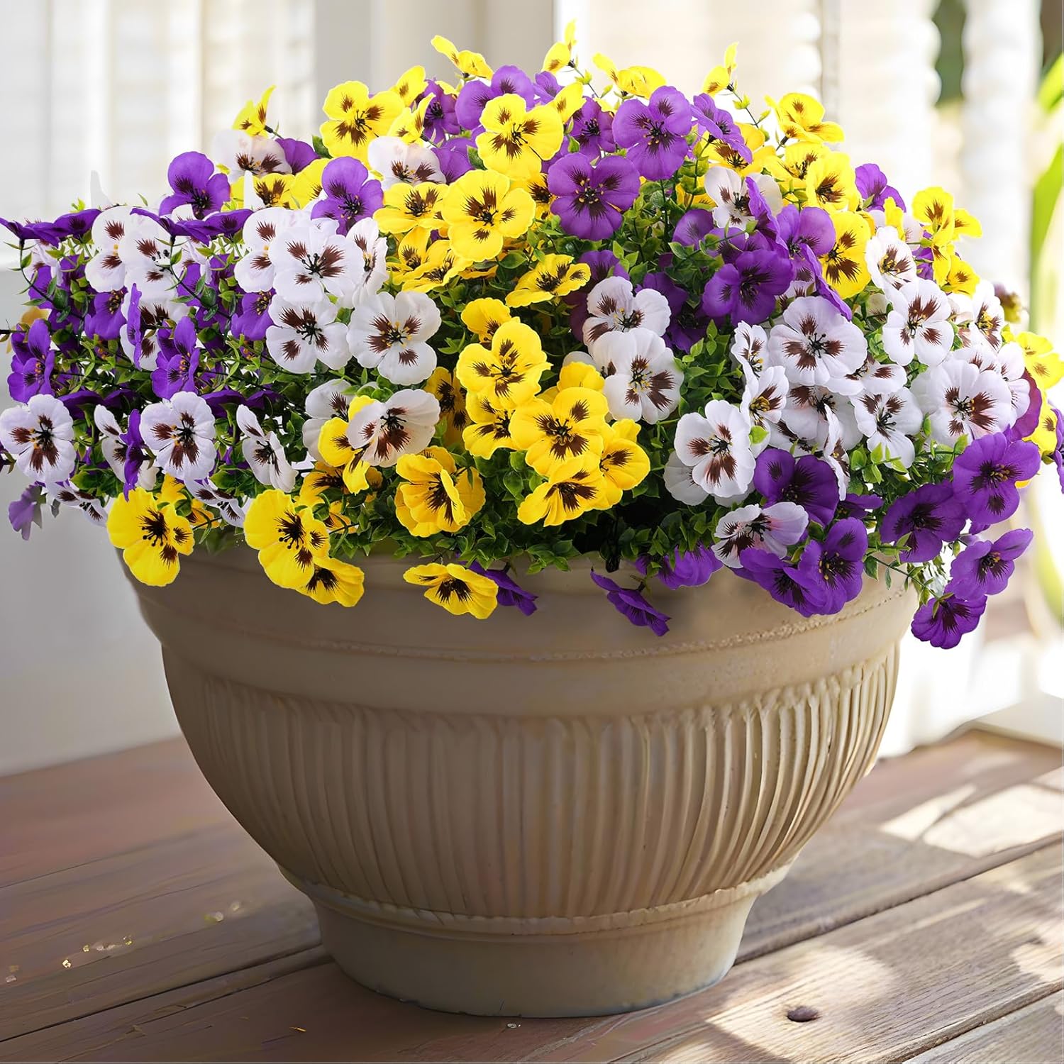 Purple Artificial Plant — Purple, Yellow, White