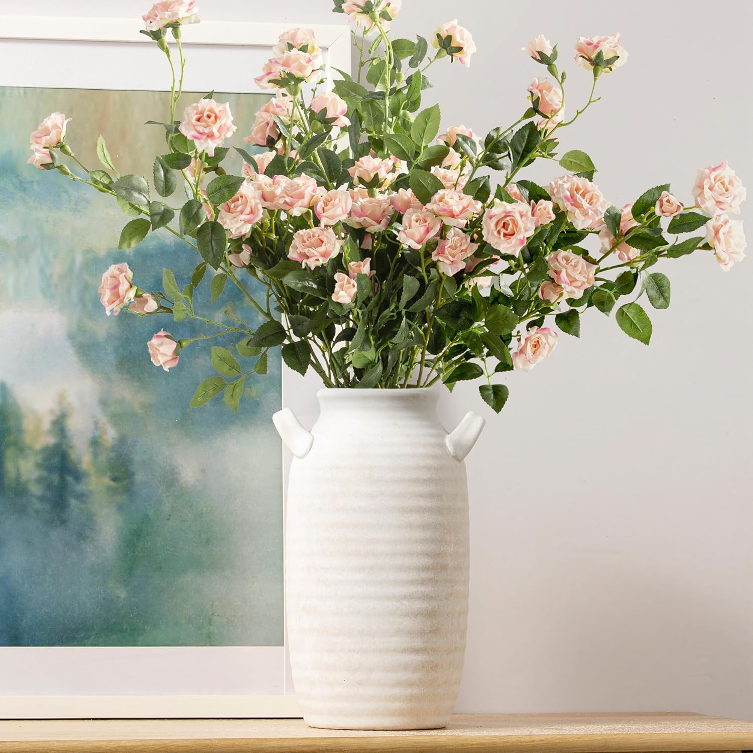 Vintage Farmhouse Brown Flower Vase — 6" — 12" Rustic