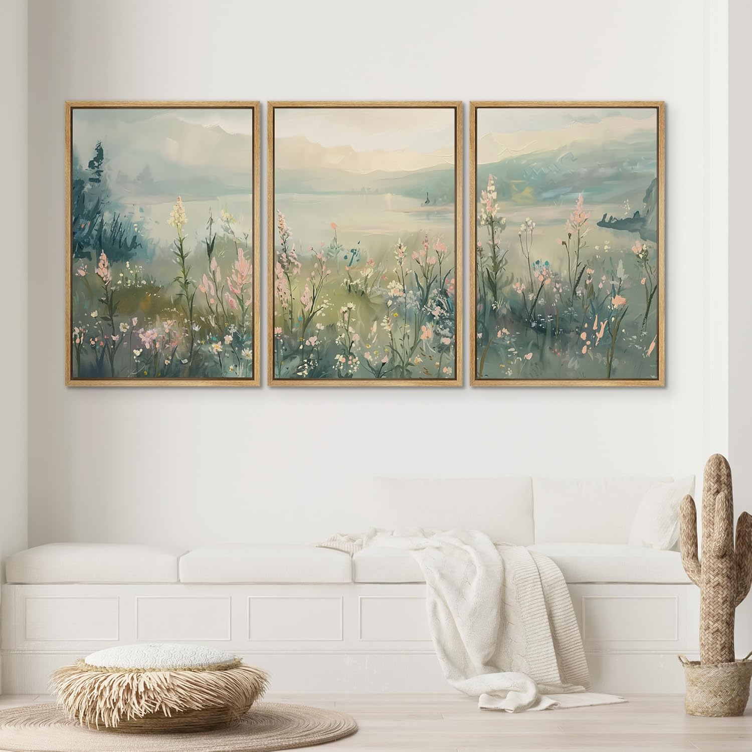 Framed Modern Fabric Wall Art — 24" - View 2