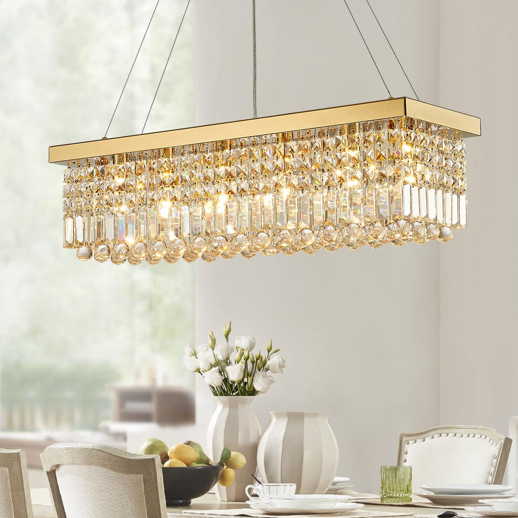 Adjustable Luxe Glass Chandelier — 6-Light