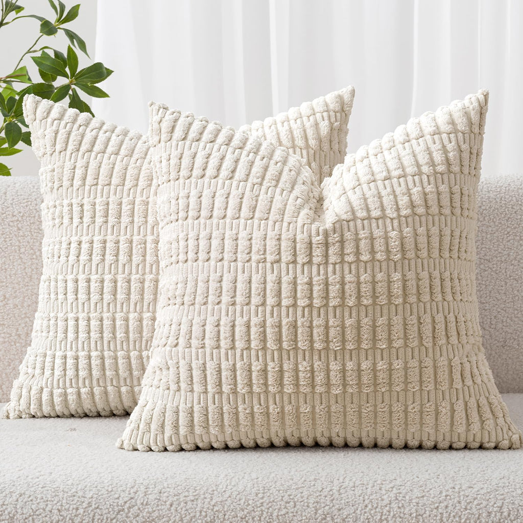 Boho Beige Throw Pillow Cover — 18"
