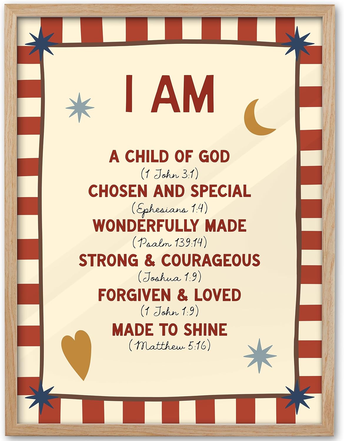 Blue Framed Wall Art — 16" — I Am a Child of God-Framed