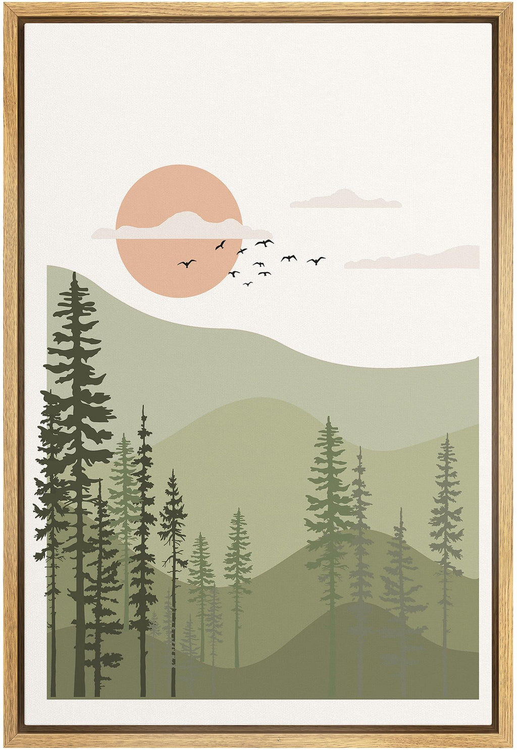 Framed Boho Wood Wall Art — 24"