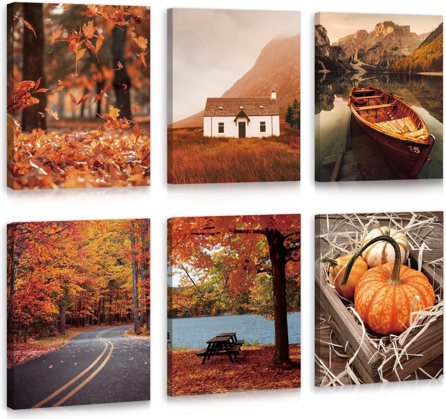 Framed Metal Wall Art — 6" — Fall theme B - 12x16 inches