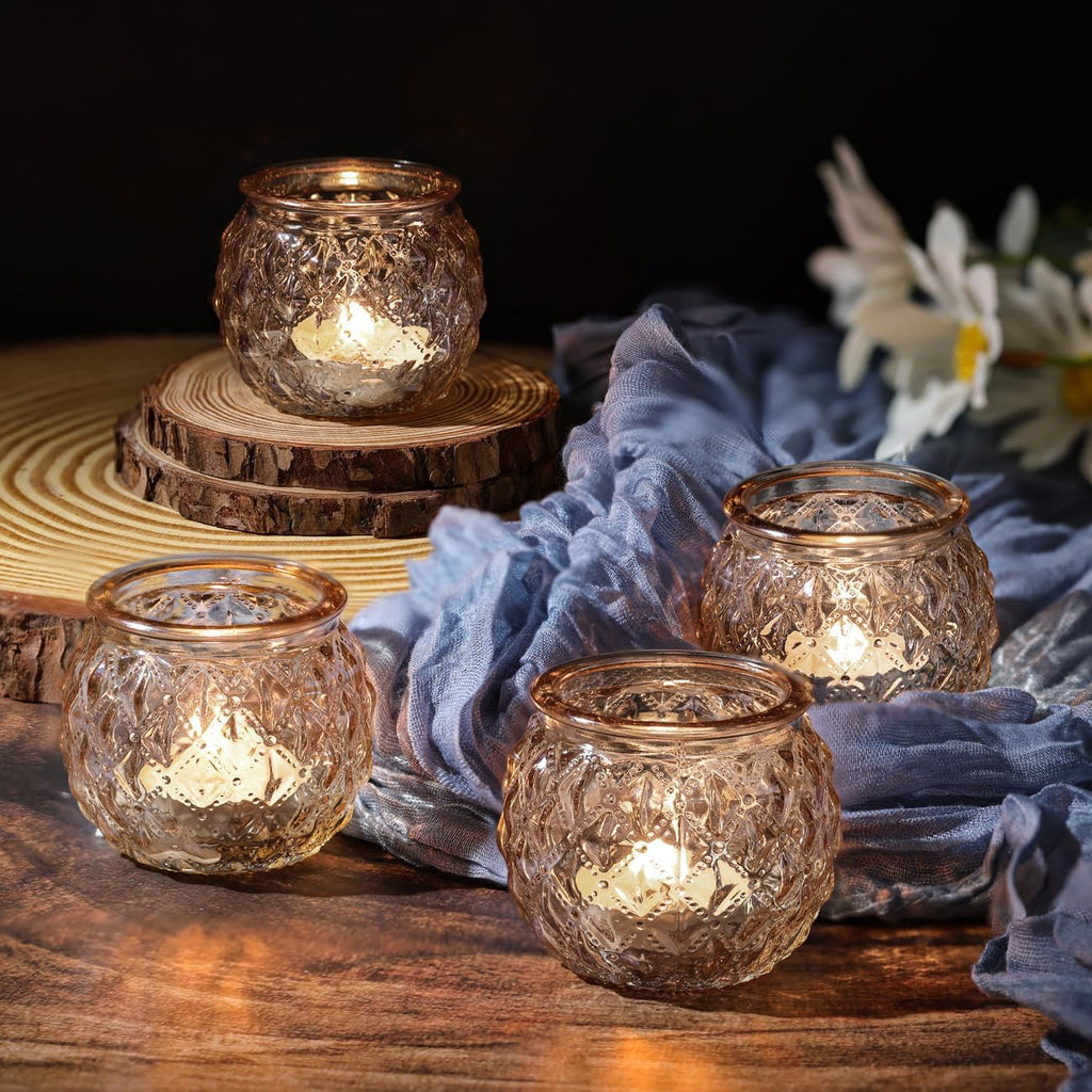 Round Luxe Blue Candle — Set of 24 - View 7