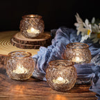 Round Luxe Blue Candle — Set of 24 - View 7