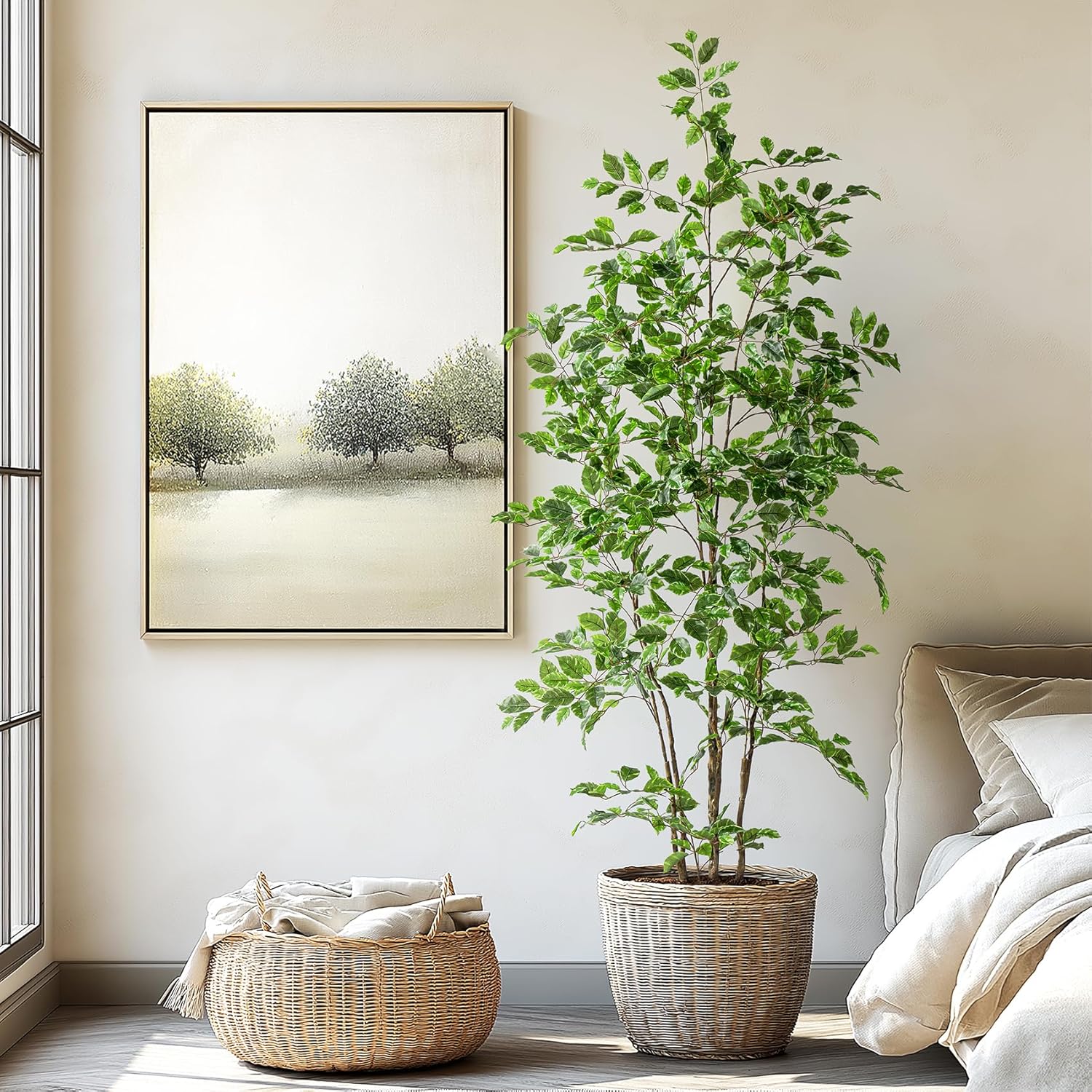 Green Artificial Plant — White Green